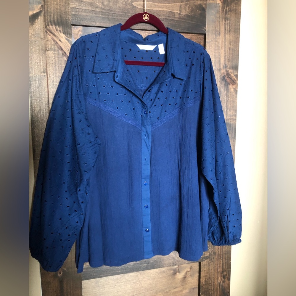 Woven mixed media blouse by Canyon Retreat